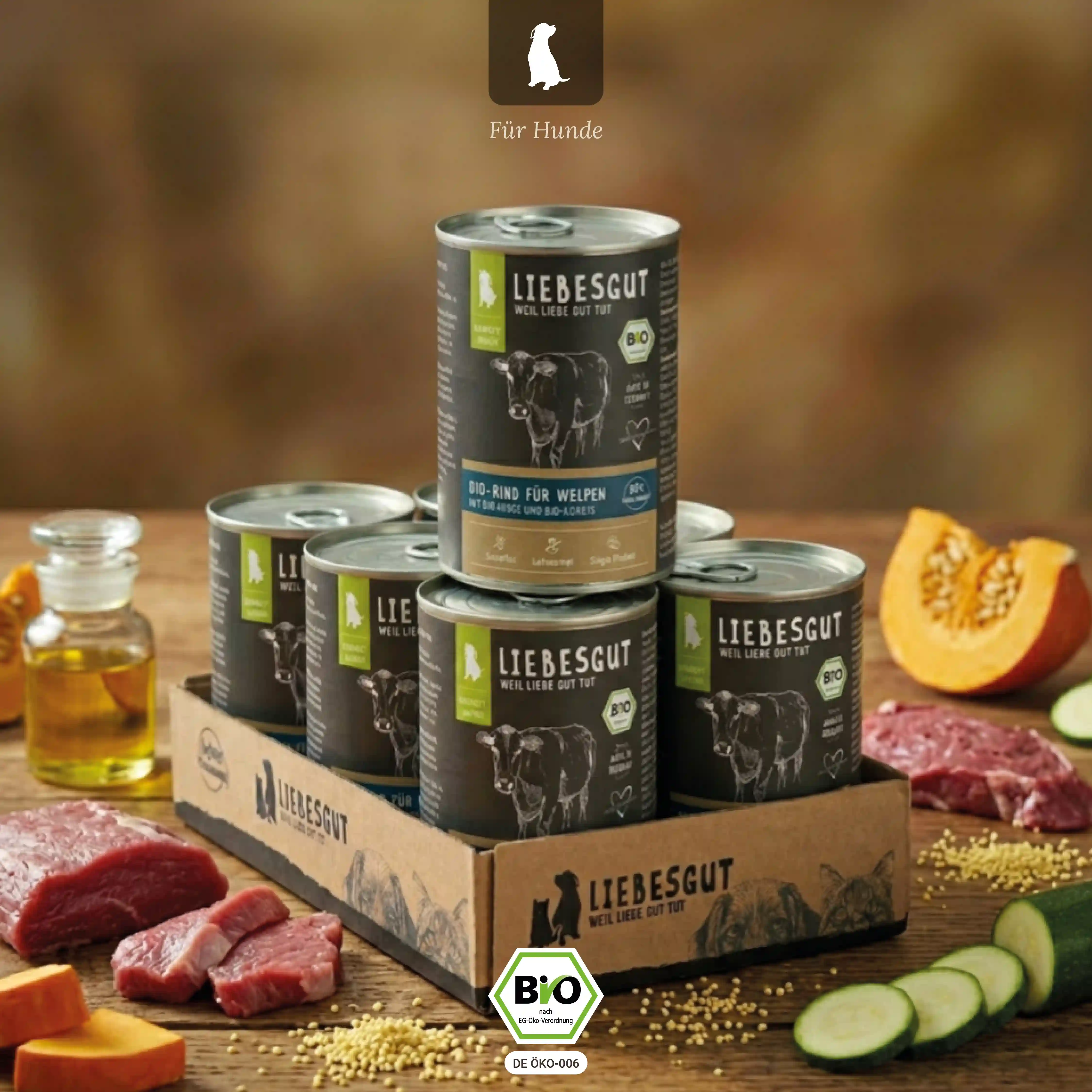 Bio-Rind mit Bio-Hirse und Bio-Kürbis (6x400g)