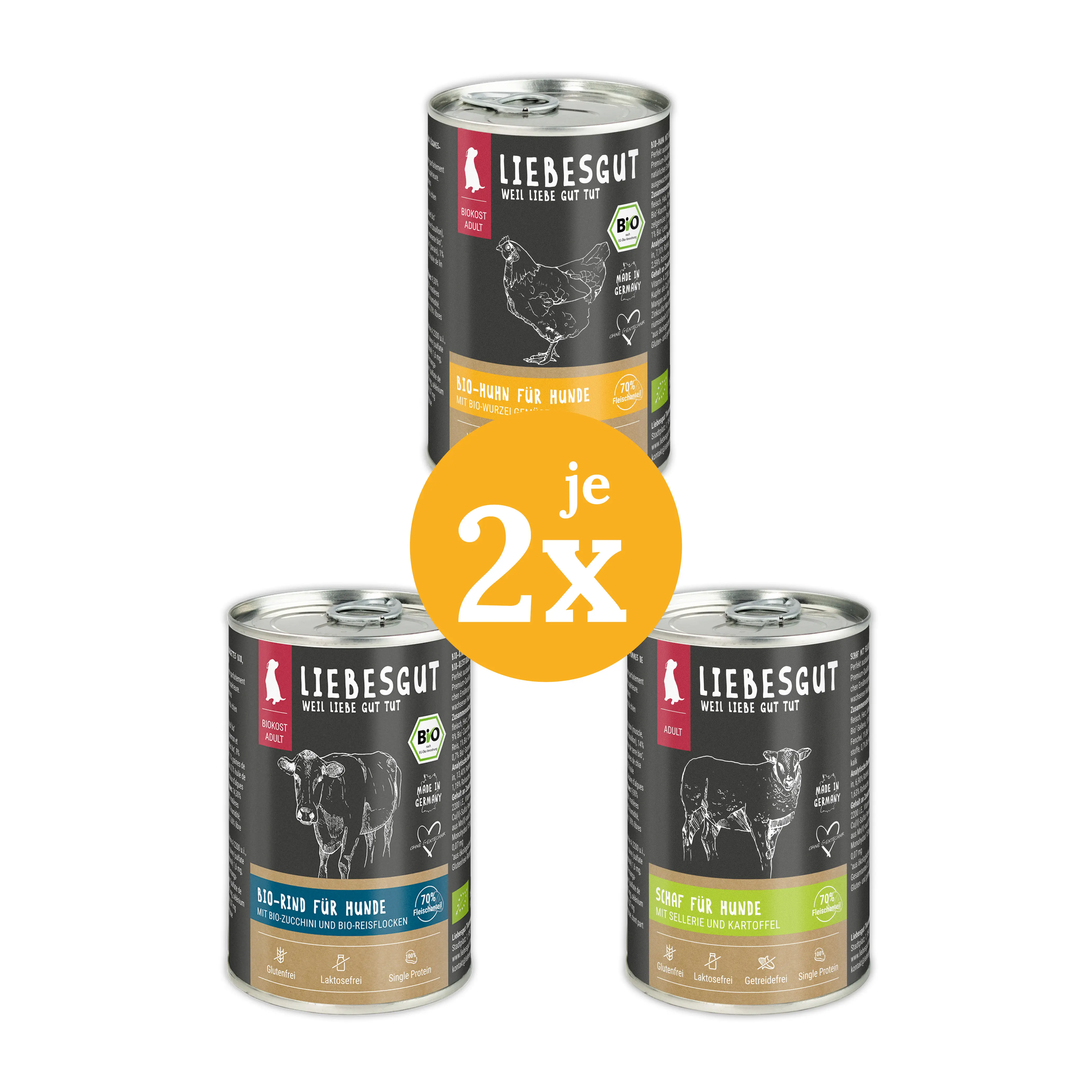 Probierpaket Hund Adult 400 g (ohne Lachs)