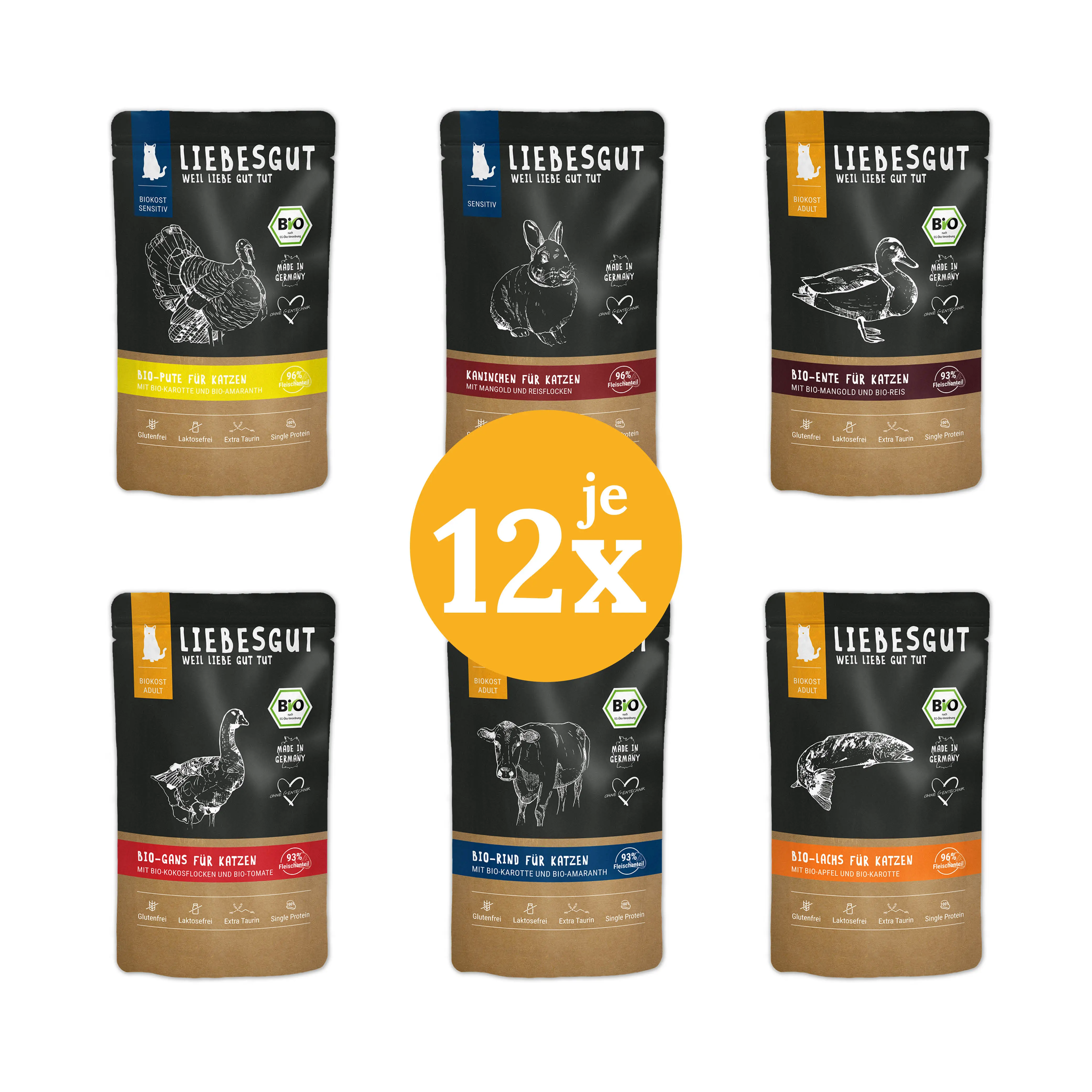 Probierpaket Katze Adult & Sensitiv 100 g