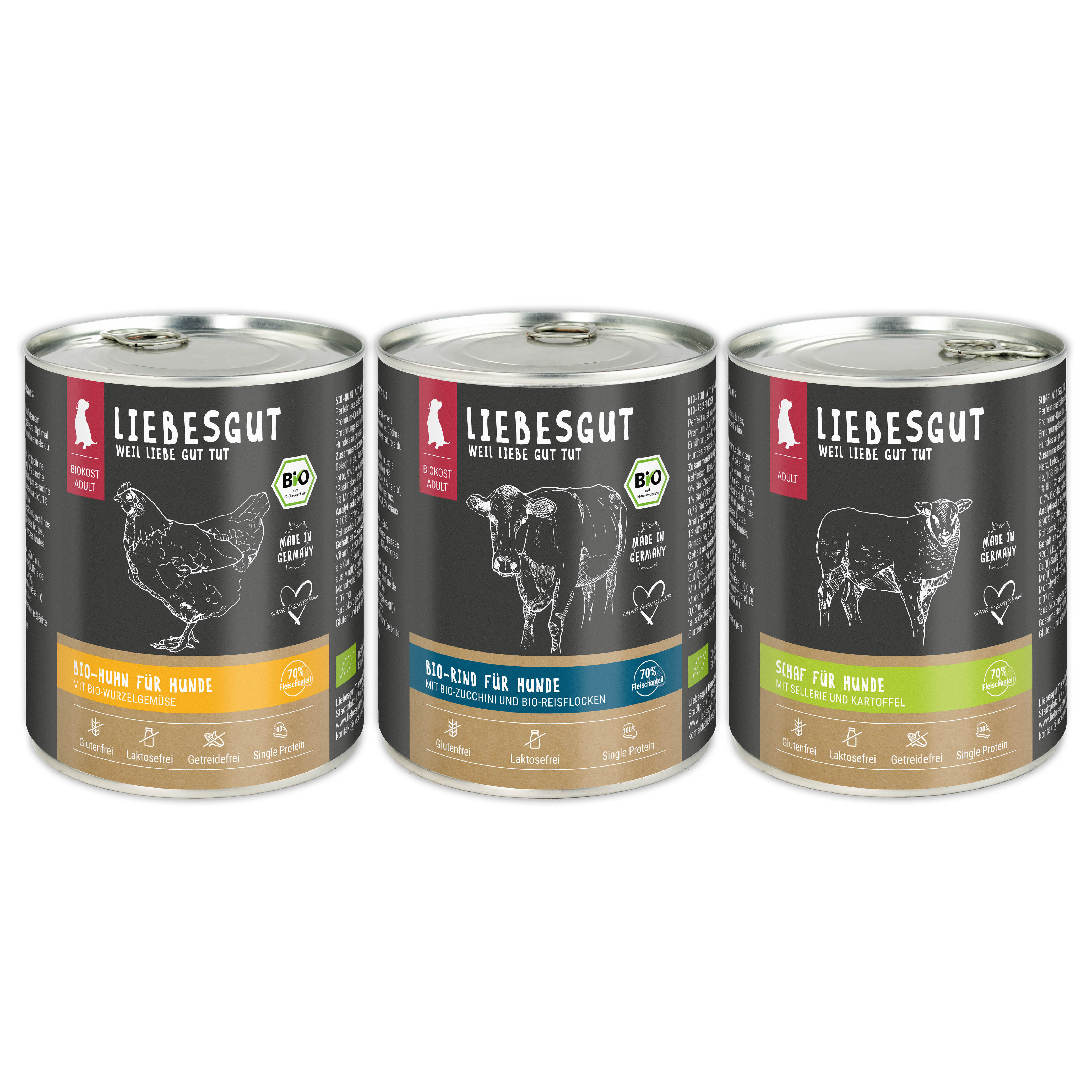 Friss-dich-satt Paket Hund Adult 18 x 800 g (ohne Lachs)