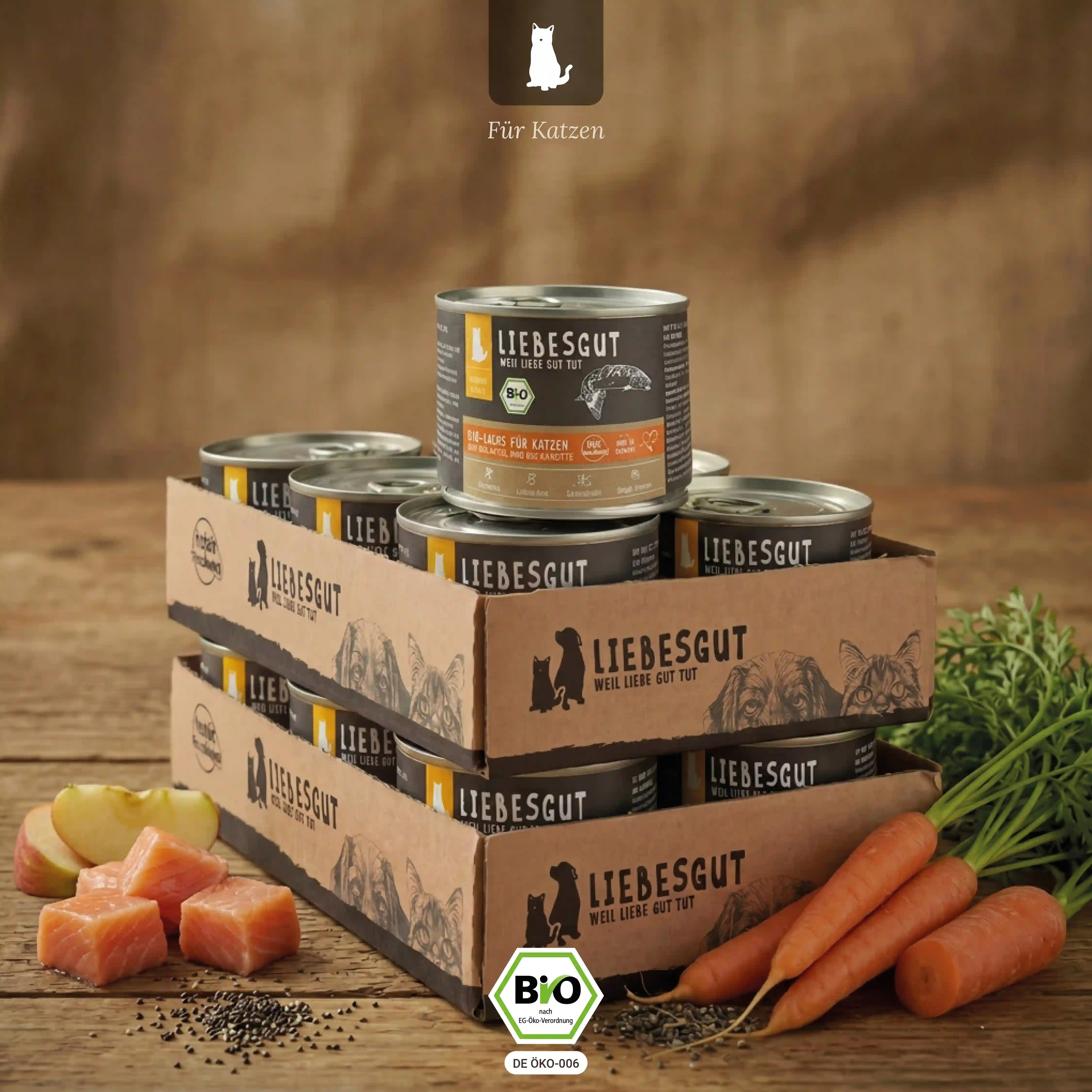 Bio-Lachs mit Bio-Obst und Bio-Karotte