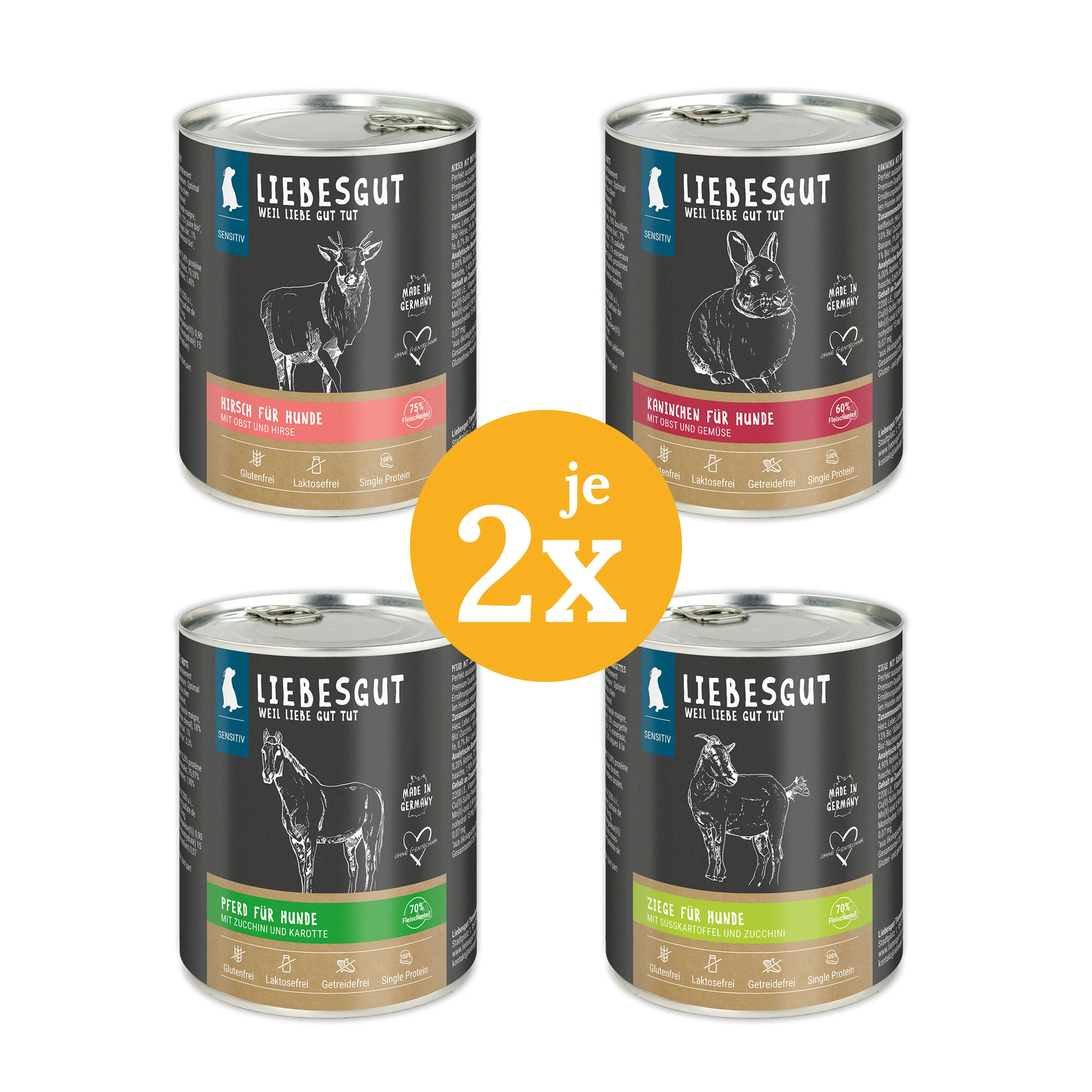 Probierpaket Hund Sensitiv 8 x 800 g Probierpaket Hund Sensitiv 8 x 800 g