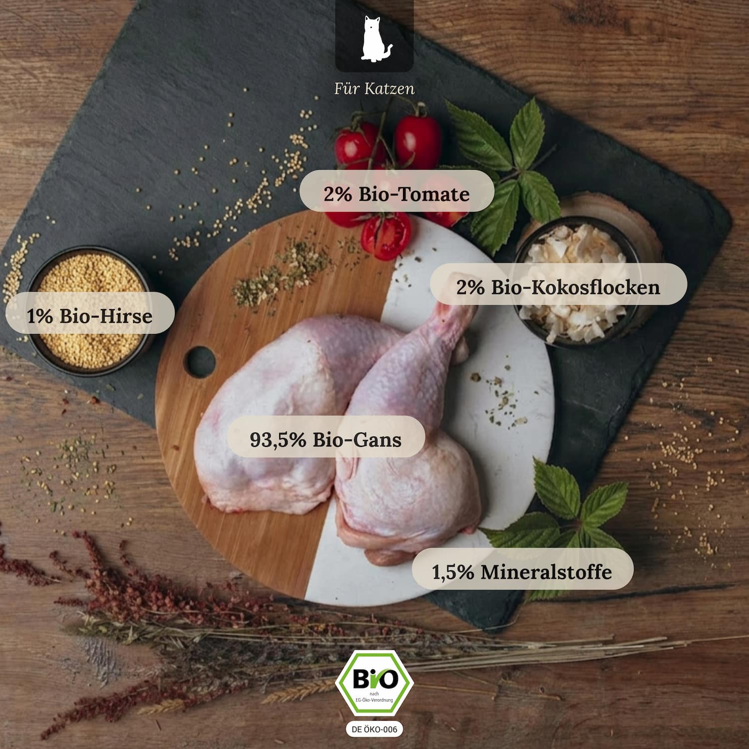 Bio-Gans mit Bio-Kokosflocken und Bio-Tomate (12x100g)