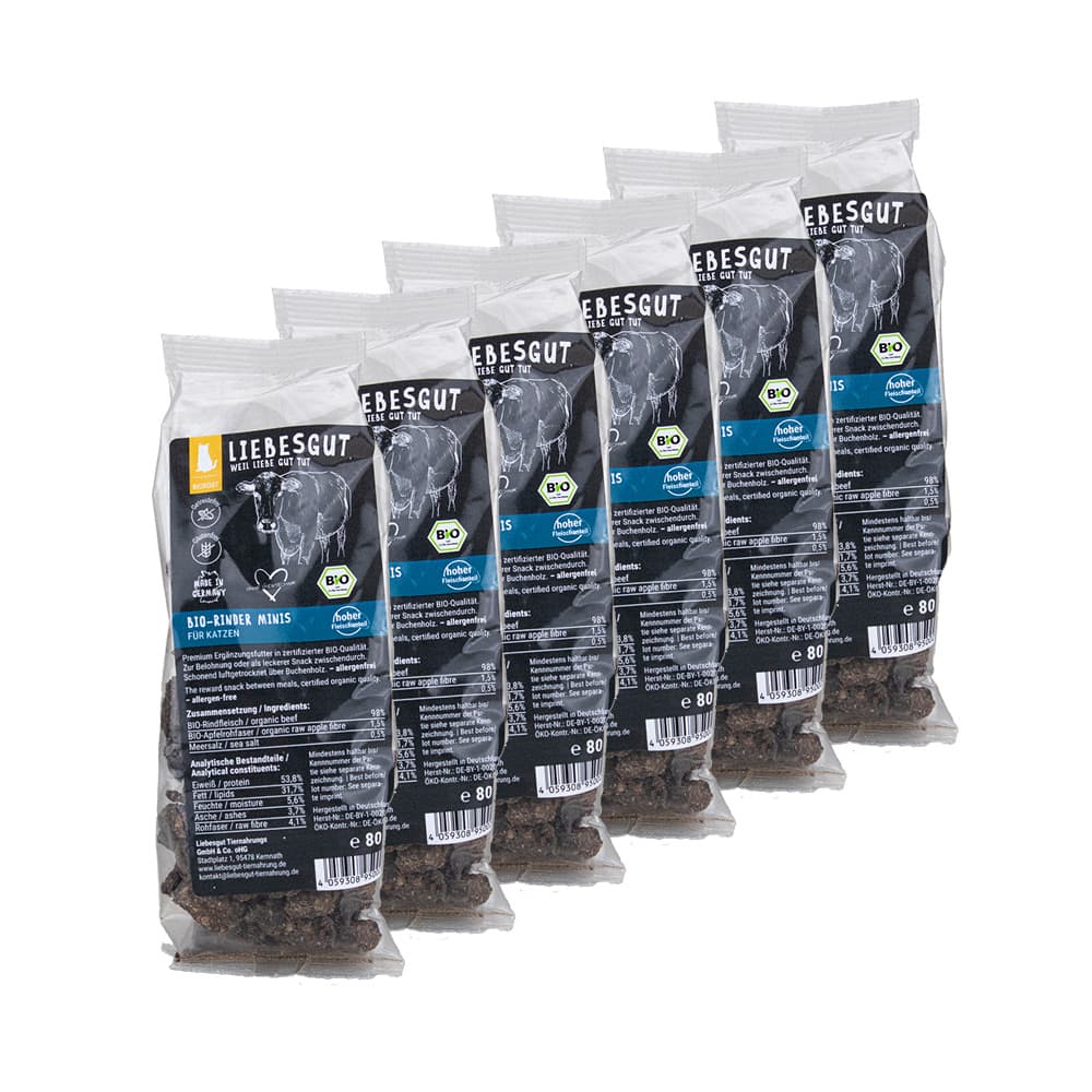 Bio Rinder Minis Katzenleckerli
