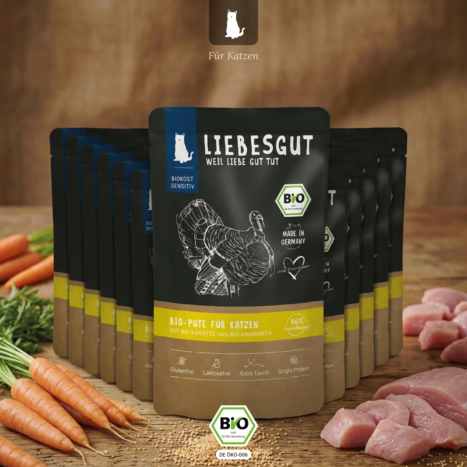 Bio-Pute mit Bio-Karotte und Bio-Amaranth (12x100g)