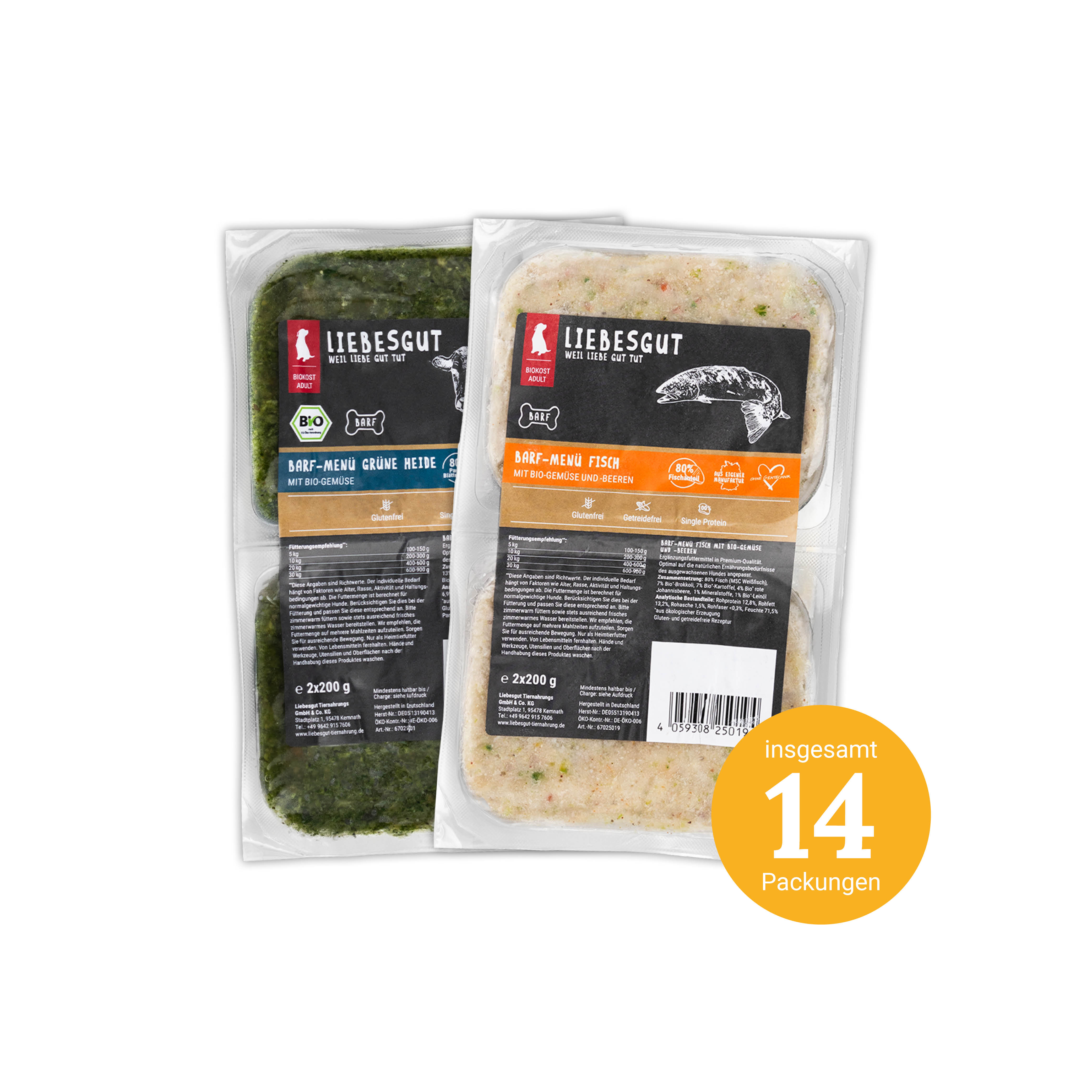 Probierpaket Barf Fisch + Grüne Heide