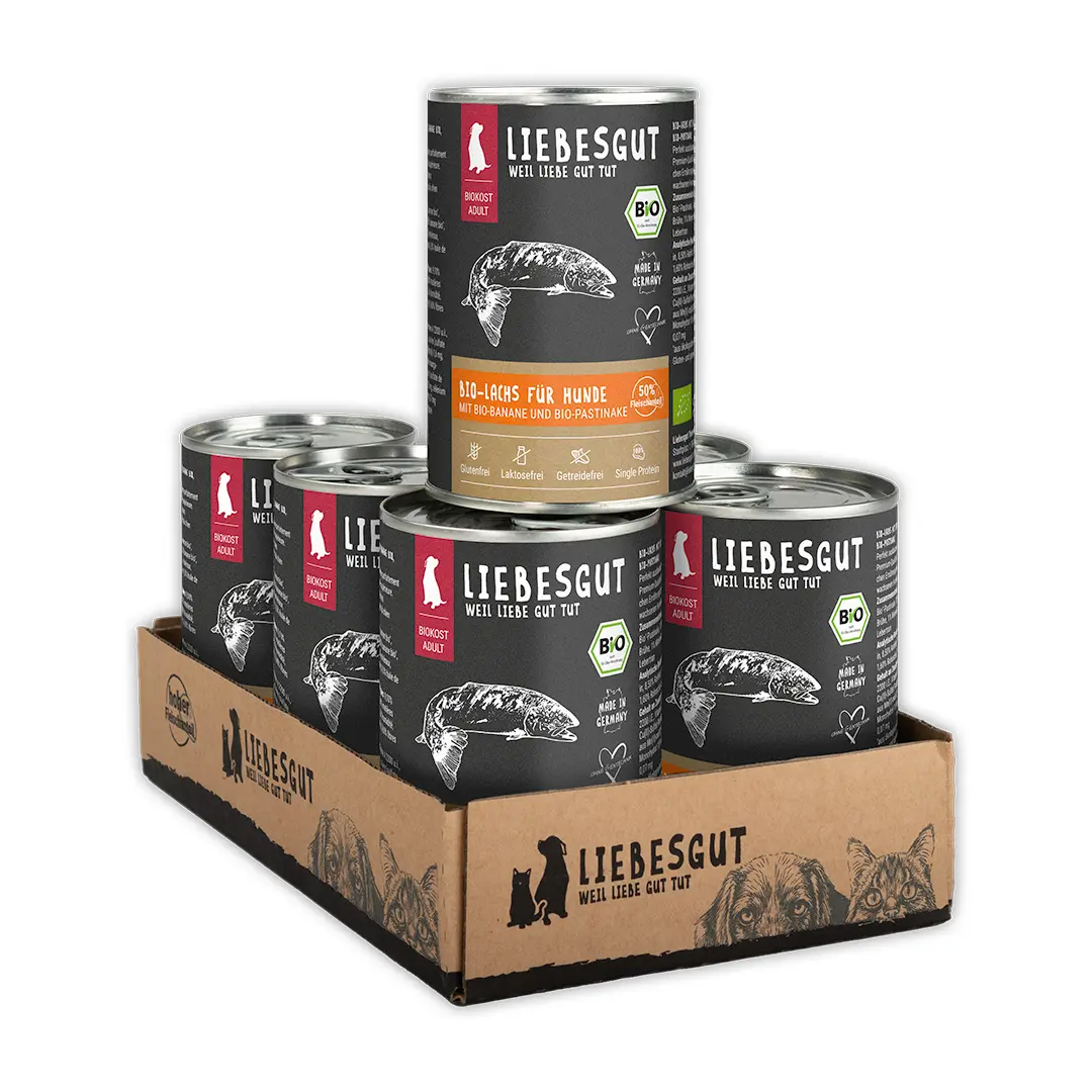 Bio-Lachs mit Bio-Banane und Bio-Pastinake
