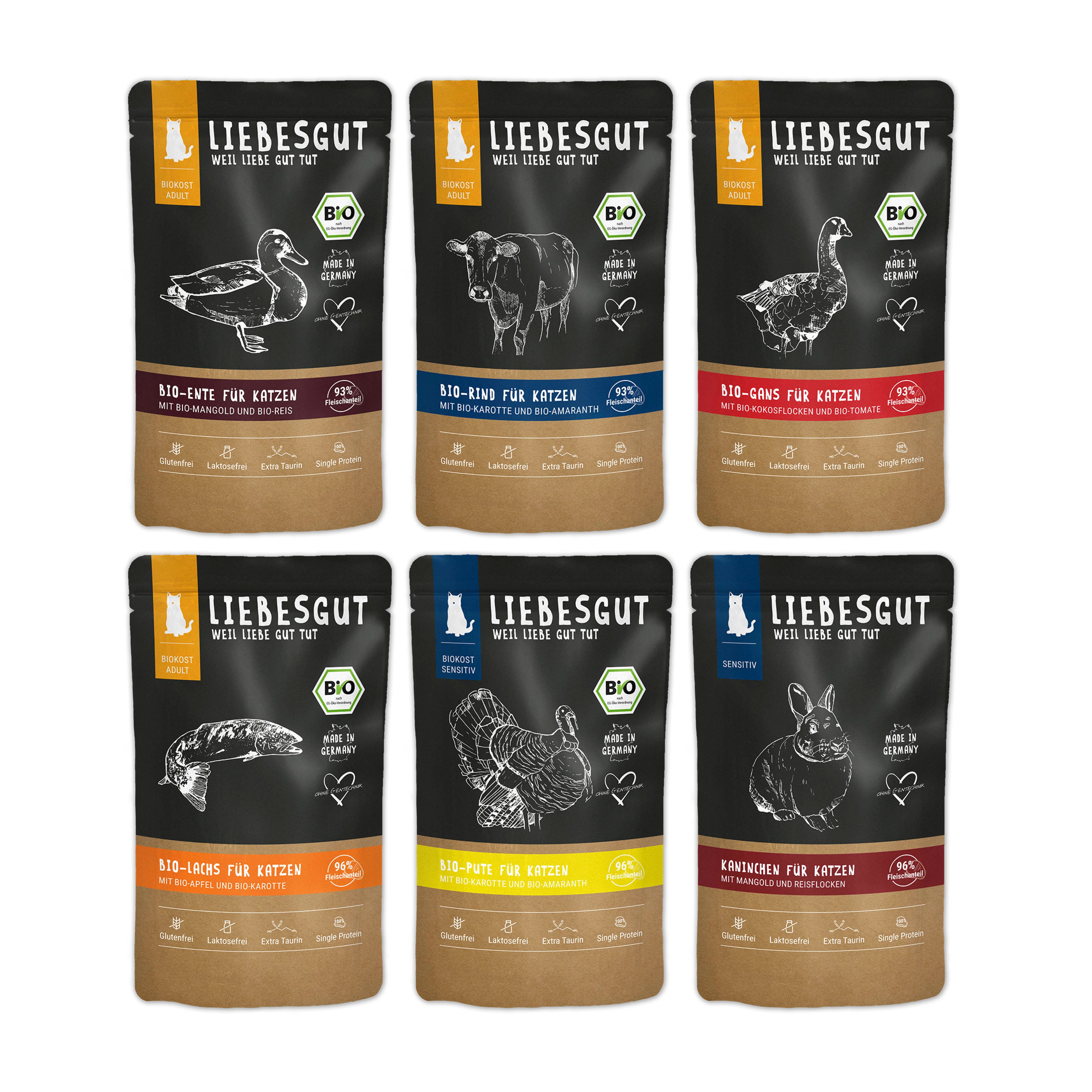 Friss-dich-satt Paket Katze Adult & Sensitiv 72 x 100 g