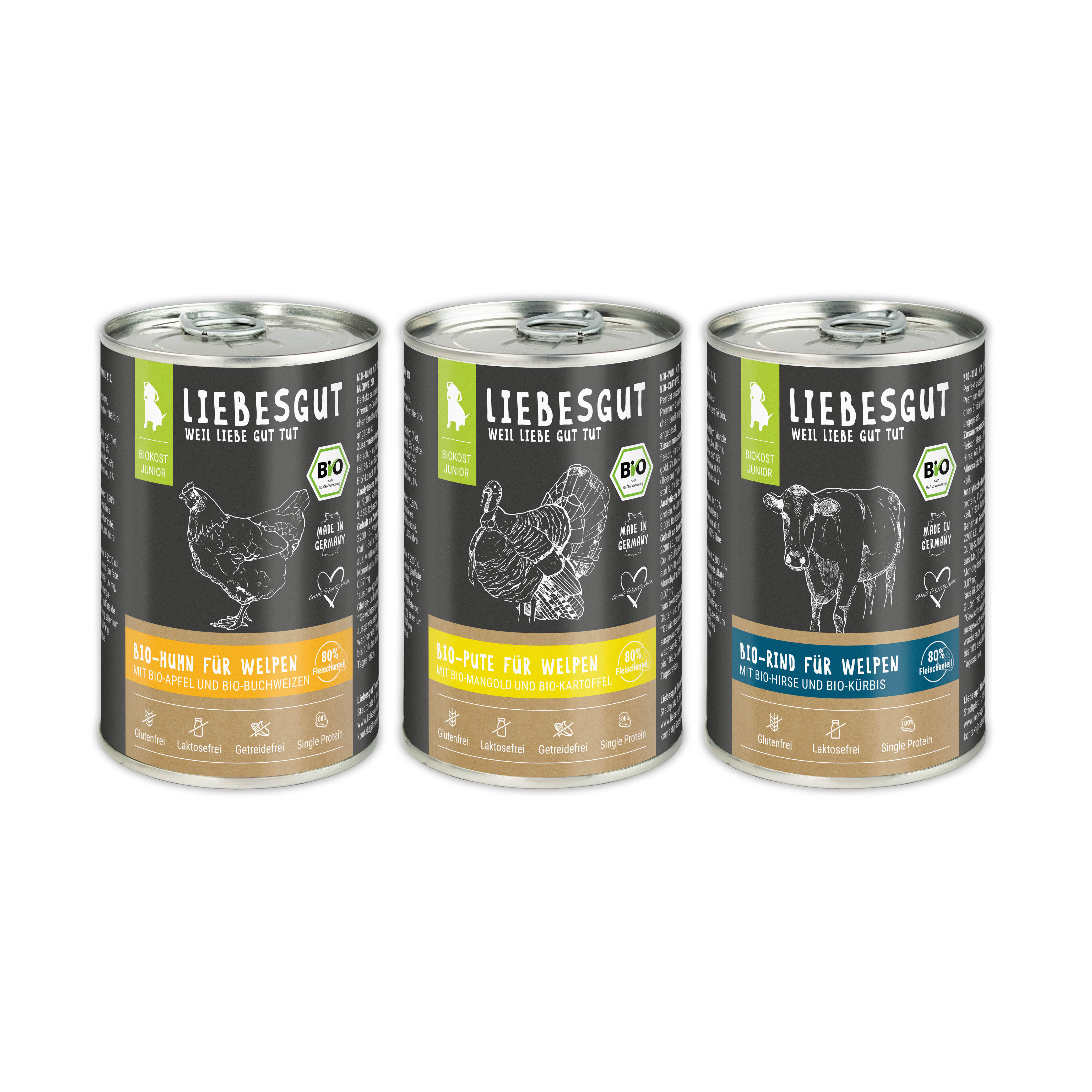 Friss-dich-satt Paket Hund Junior 18 x 400 g