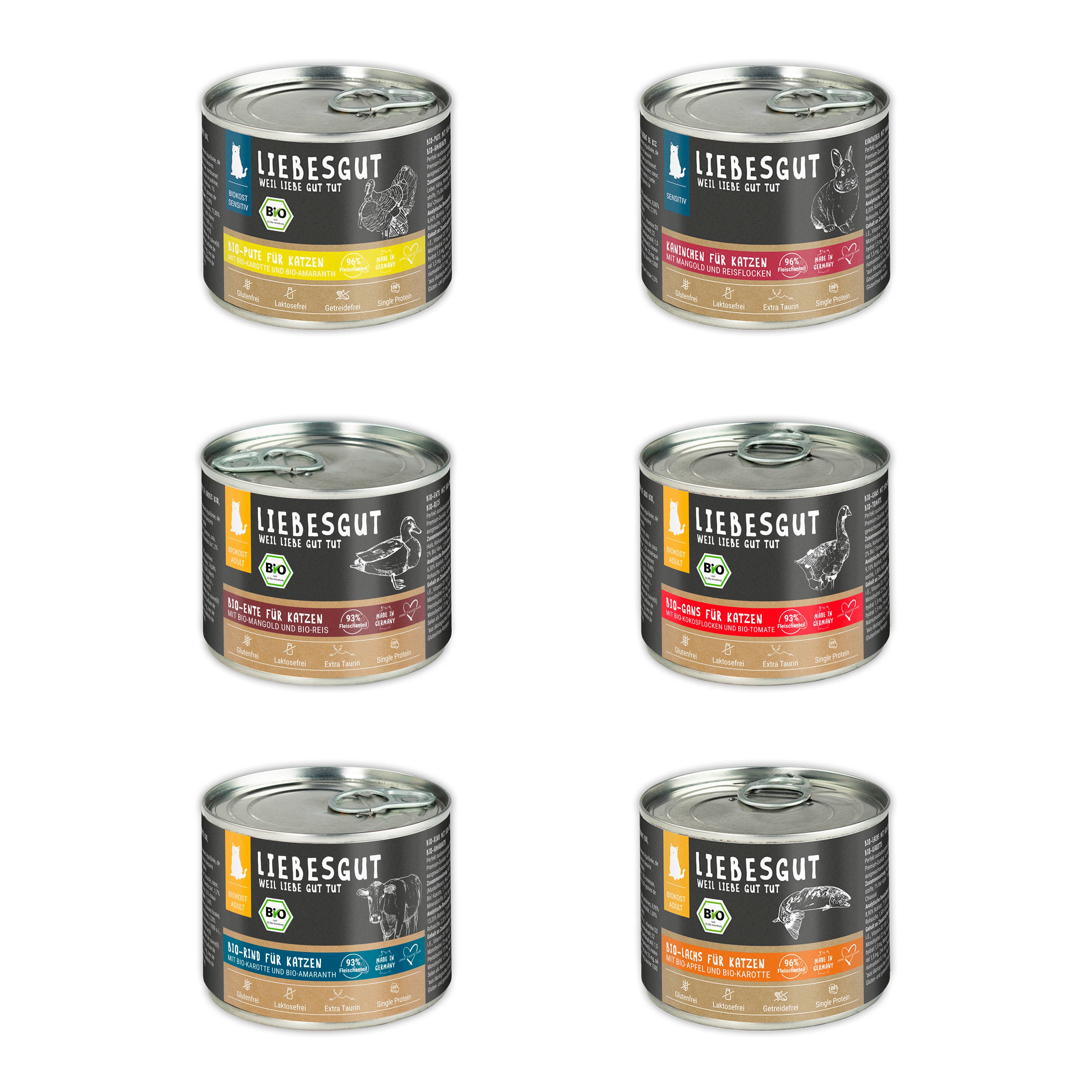 Probierpaket Katze Adult + Sensitiv 12 x 200 g