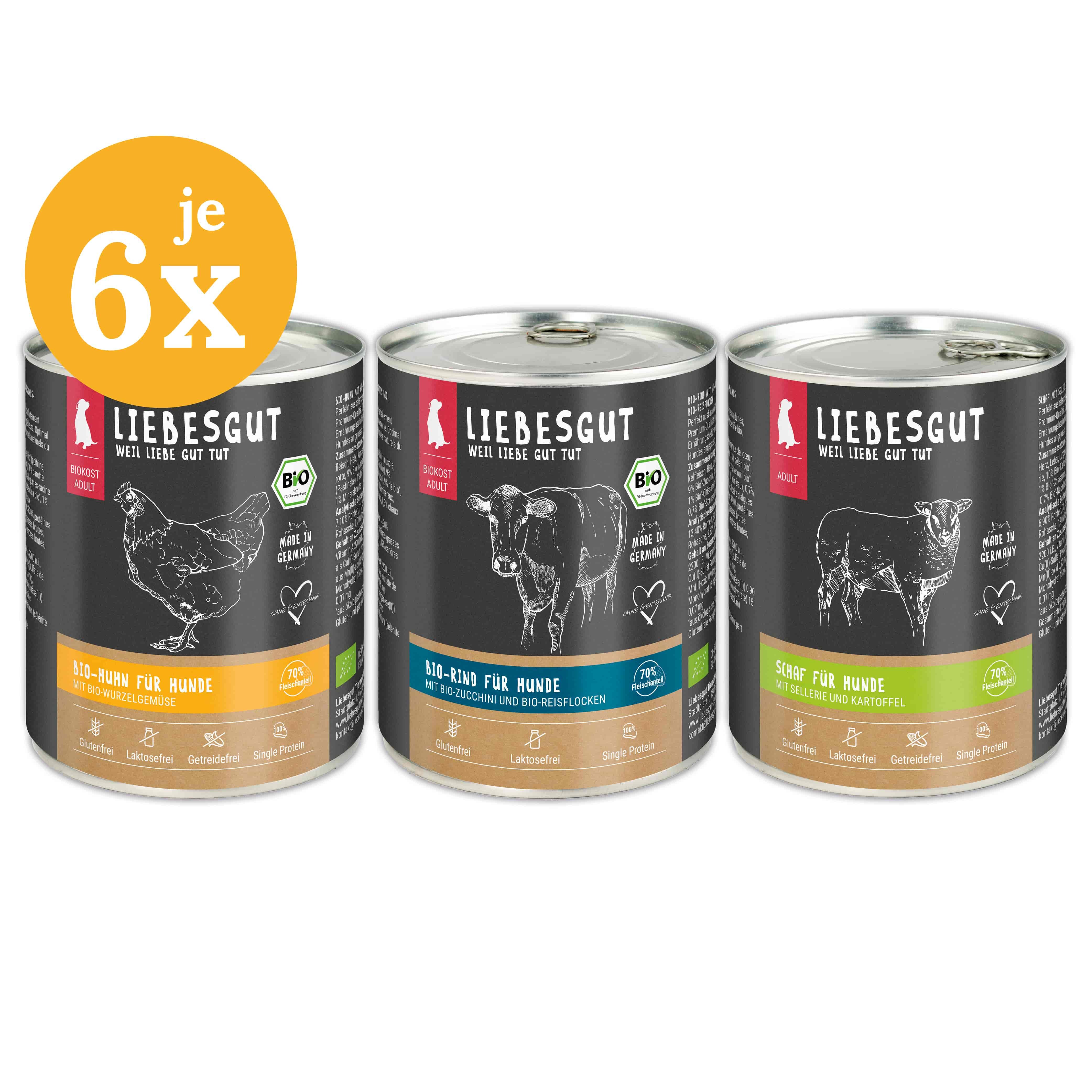 Friss-dich-satt Paket Hund Adult 18 x 800 g (ohne Lachs) Friss-dich-satt Paket Hund Adult 18 x 800 g (ohne Lachs)