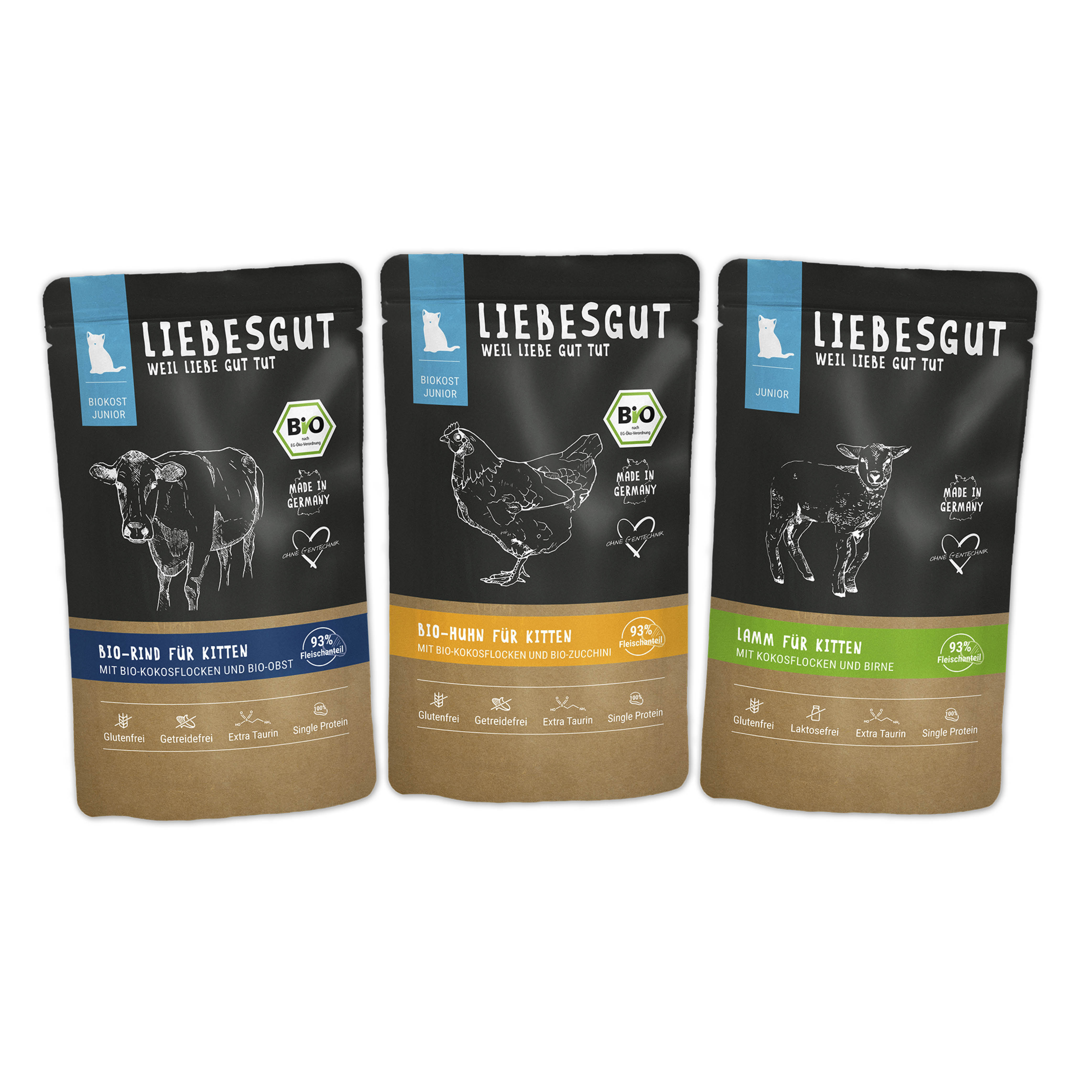 Friss-dich-satt Paket Katze Junior 36 x 100 g