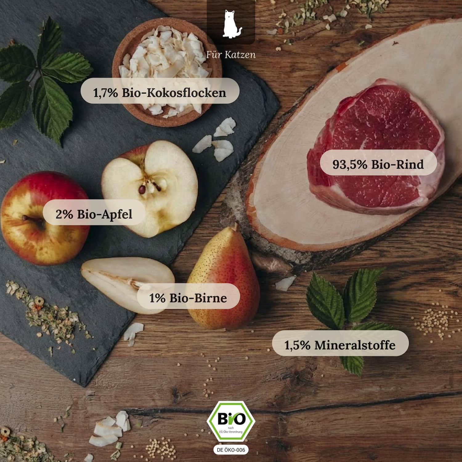 Bio-Rind mit Bio-Kokosflocken und Bio-Obst (12x100g)