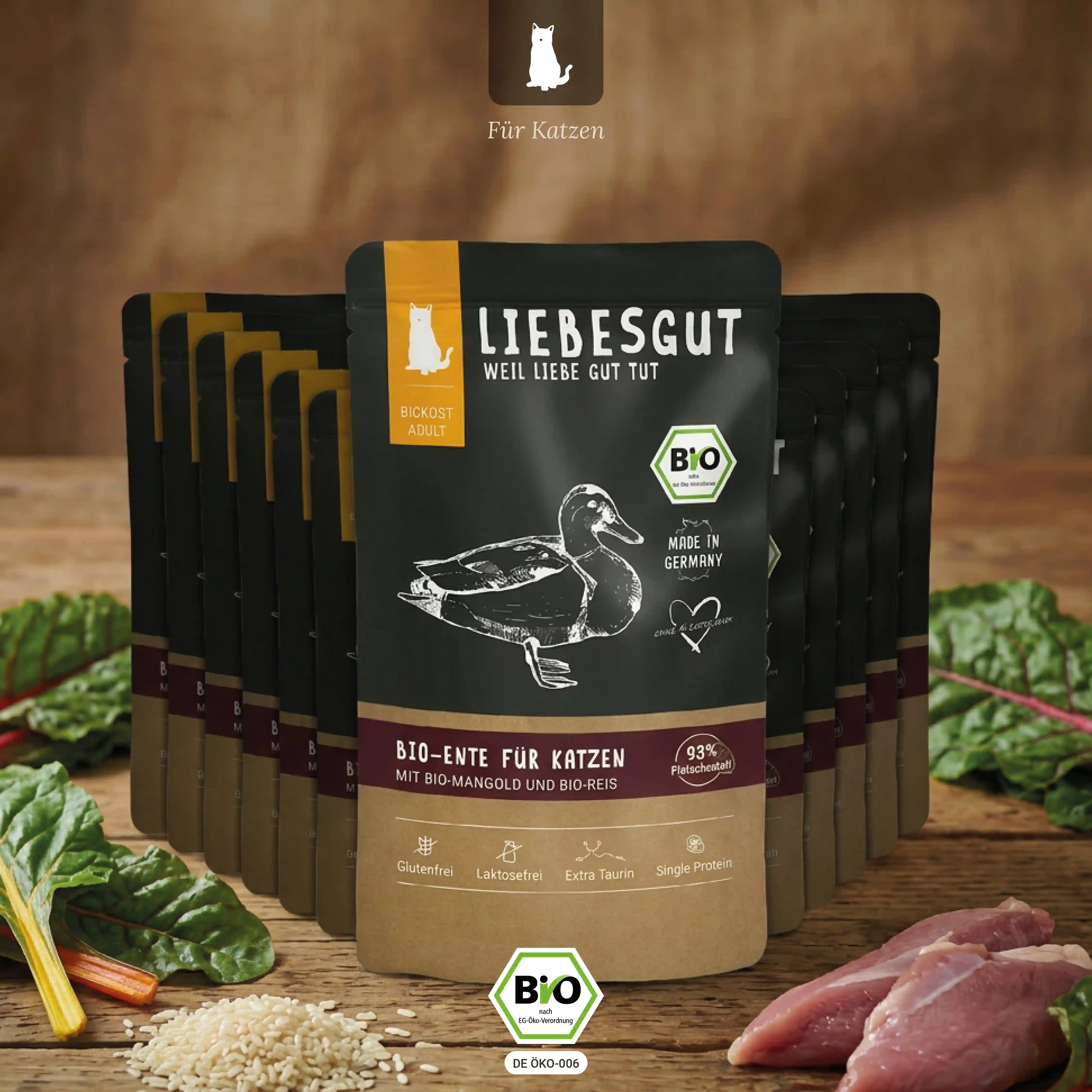 Bio-Ente mit Bio-Mangold und Bio-Reis (12x100g)