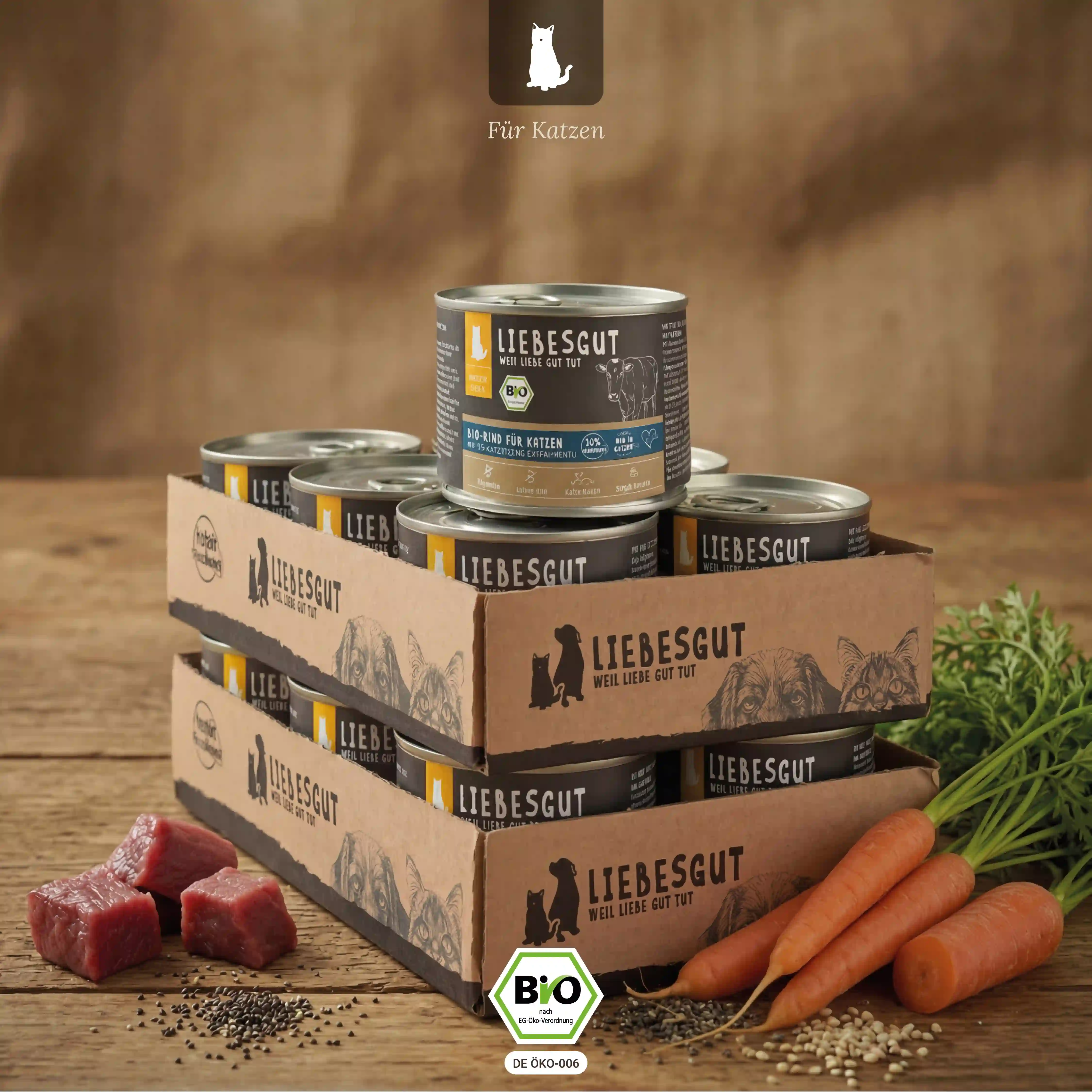 Bio-Rind mit Bio-Karotte und Bio-Amaranth (12x200g)