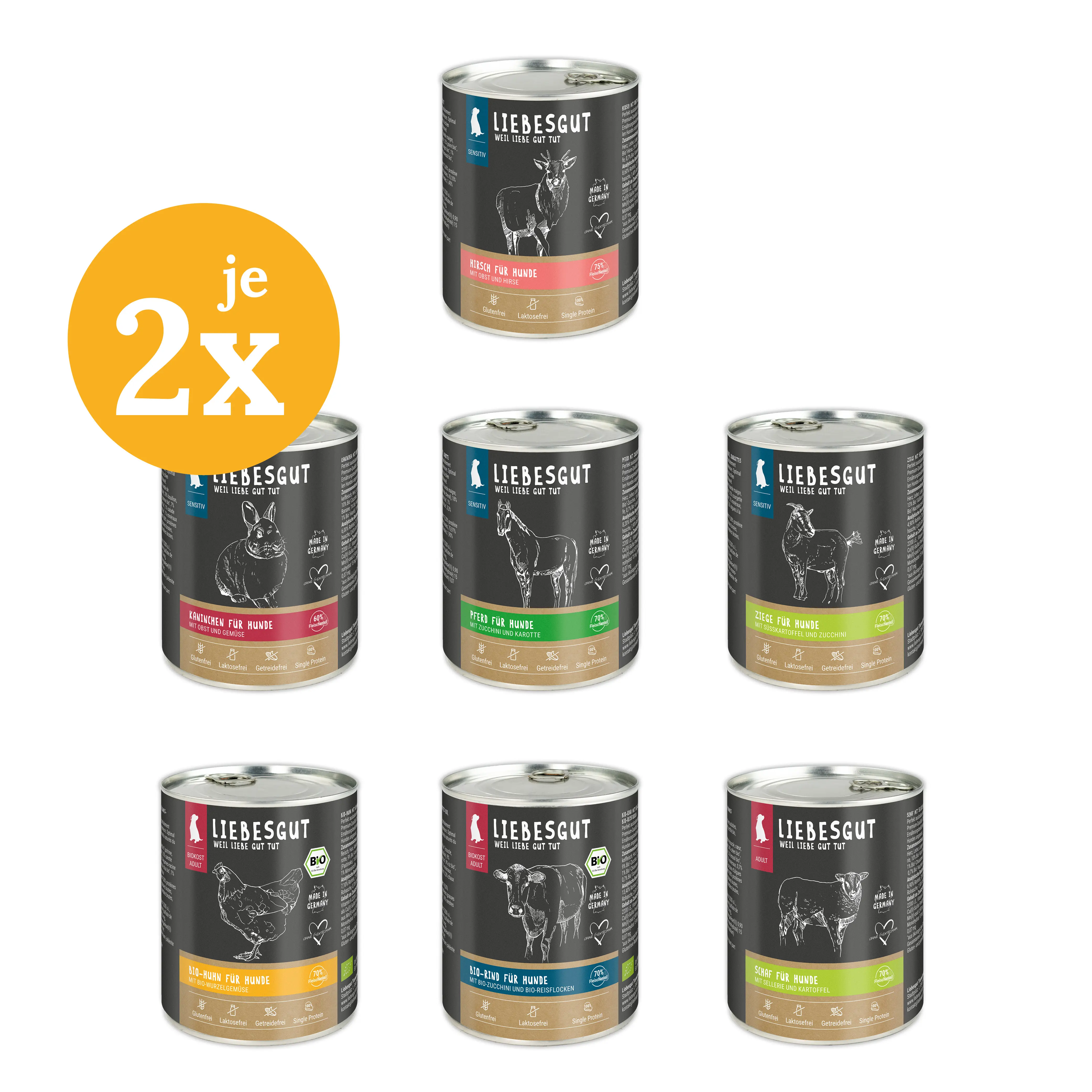 Probierpaket Hund Adult & Sensitiv 800 g (ohne Lachs)